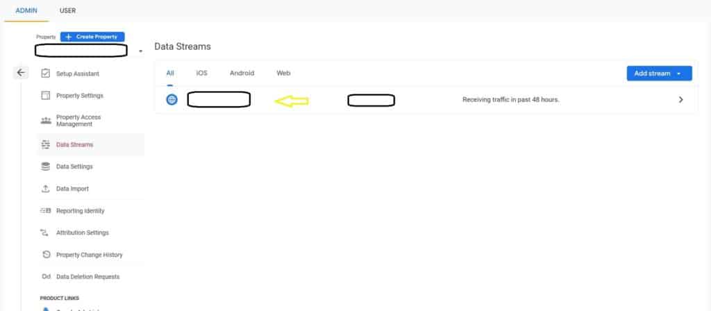 data stream click