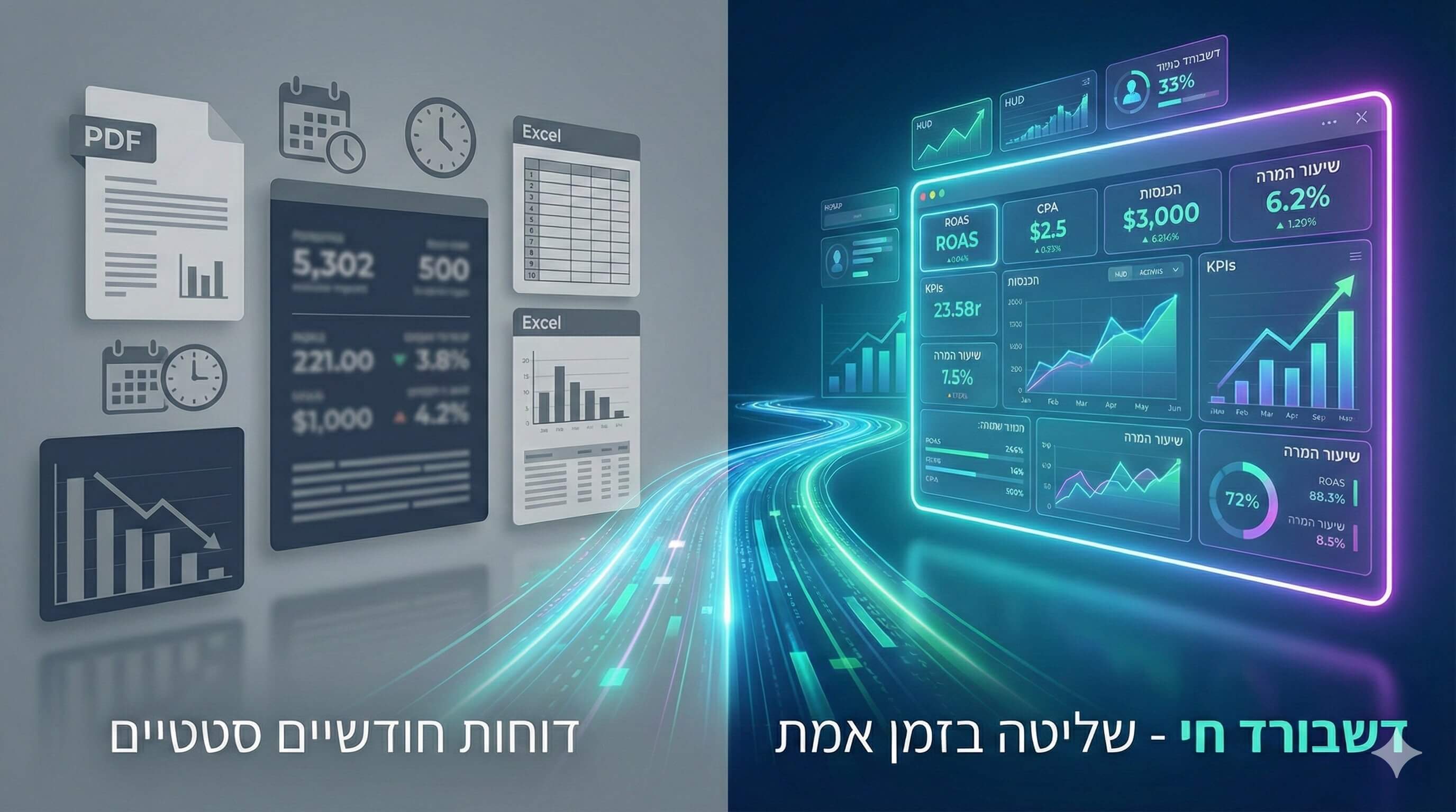 למה דוחות חודשיים מתים? איך שליטה בדאטה בזמן אמת (Live Dashboard) משנה את העסק