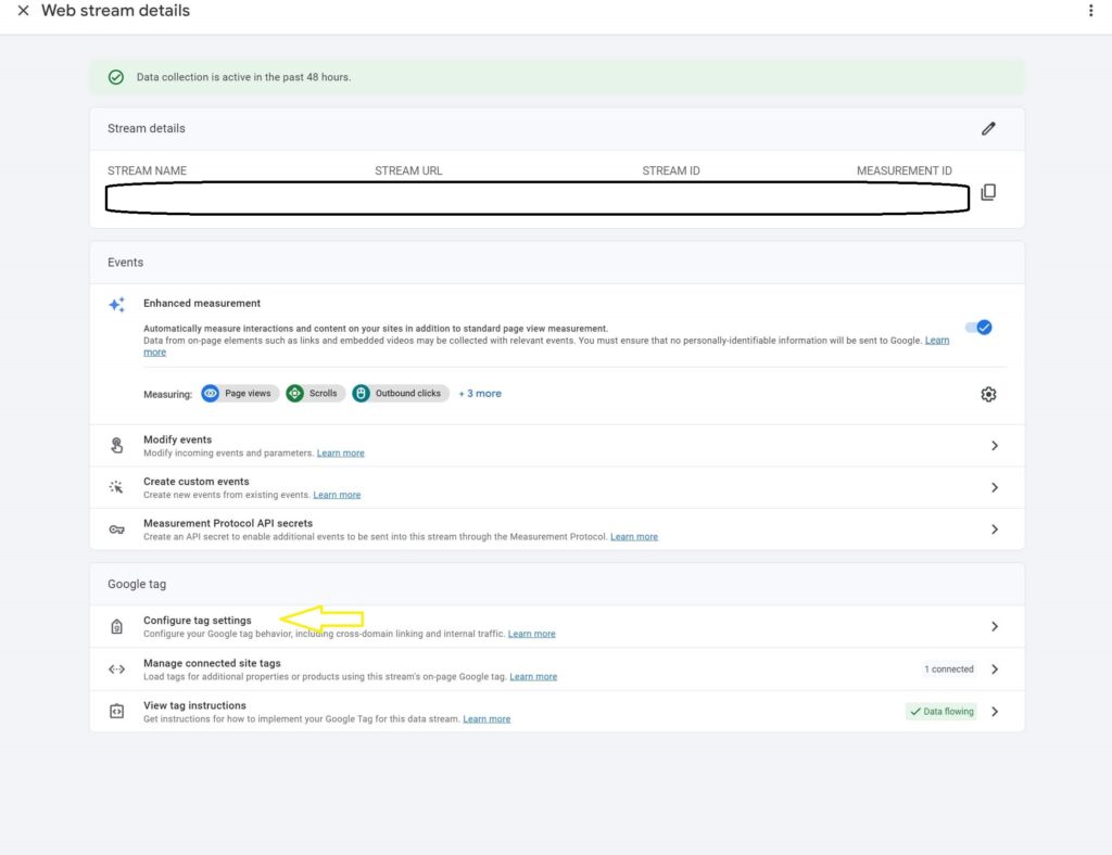 configure tag settings