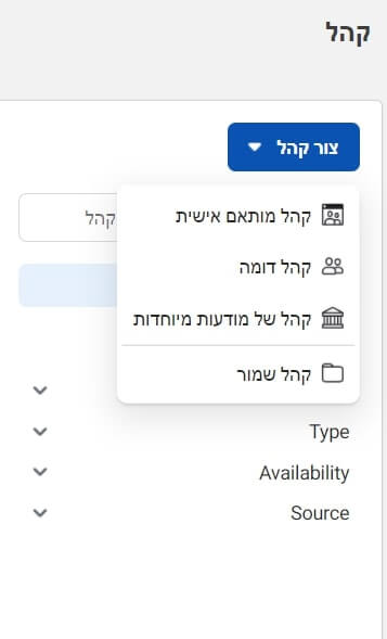 הוספת קהל מותאם